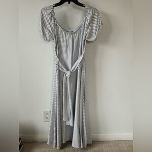 Antonio Melani Striped White and Blue Dress Size 10